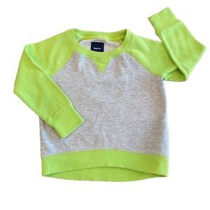 Gap Kids Boys Lime Green Gray Sweatshirt Unisex XS Sz 4-5